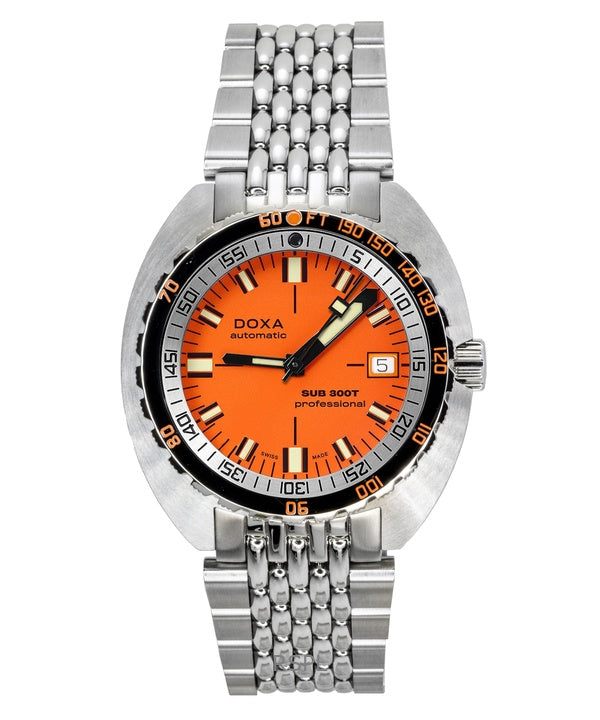 Doxa SUB 300T Aristera Professional Orange Dial Automatic Diver's 840.10.351.10 1200M Men's Watch With Extra Strap