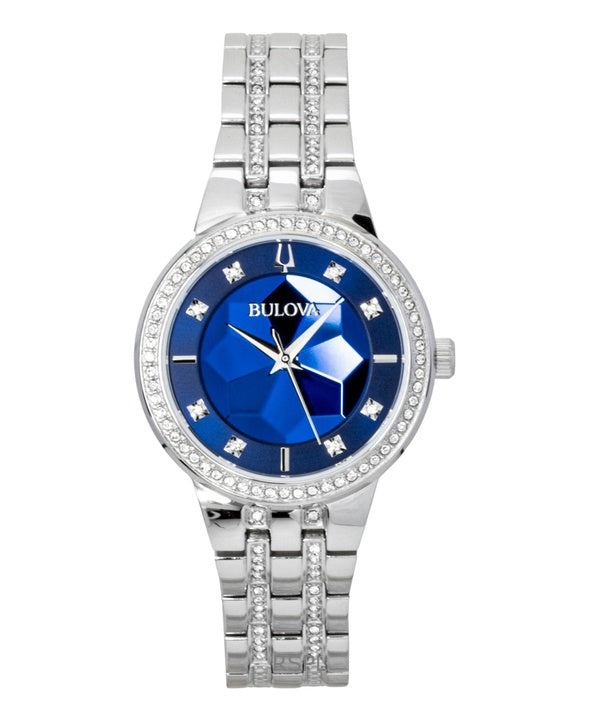 Bulova Phantom Crystal Stainless Steel Blue Dial Quartz 96L276 Women's Watch