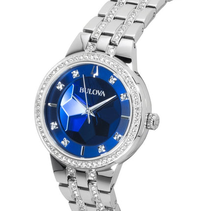 Bulova Phantom Crystal Stainless Steel Blue Dial Quartz 96L276 Women's Watch