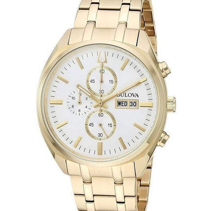Bulova Surveyor Chronograph Gold Tone Stainless Steel Silver Dial Quartz 97C109 Men's Watch