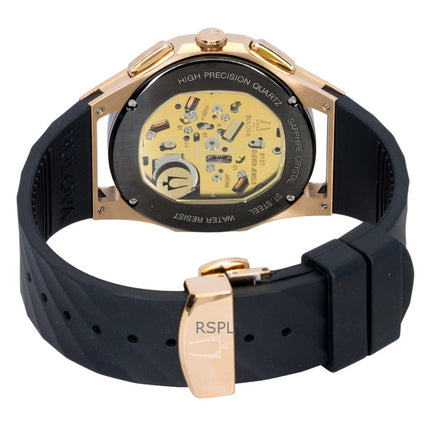 Bulova Curv Chronograph Rubber Strap Black Dial Quartz 98A185 Men's Watch