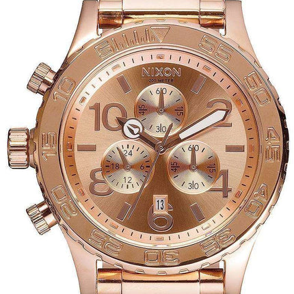 Nixon Quartz Chronograph Rose Gold-Plated 200M A037-897-00 Mens Watch