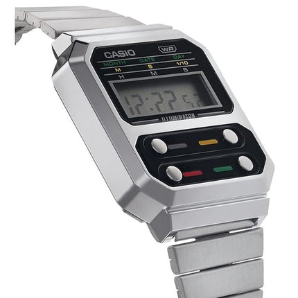 Casio Vintage Digital Stainless Steel A100WE-1A A100WE-1 Mens Watch