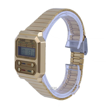 Casio Youth Vintage Stainless Steel Digital A100WEG-9A A100WEG-9 Women's Watch