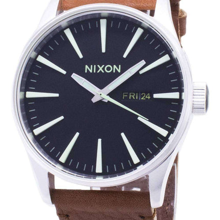 Nixon Quartz Sentry Brown Leather A105-1037-00 Mens Watch