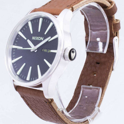 Nixon Quartz Sentry Brown Leather A105-1037-00 Mens Watch