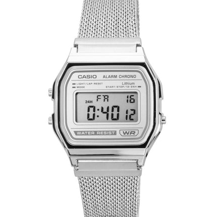 Casio Vintage Digital Stainless Steel Mesh Bracelet Quartz A158WEM-7 Unisex Watch