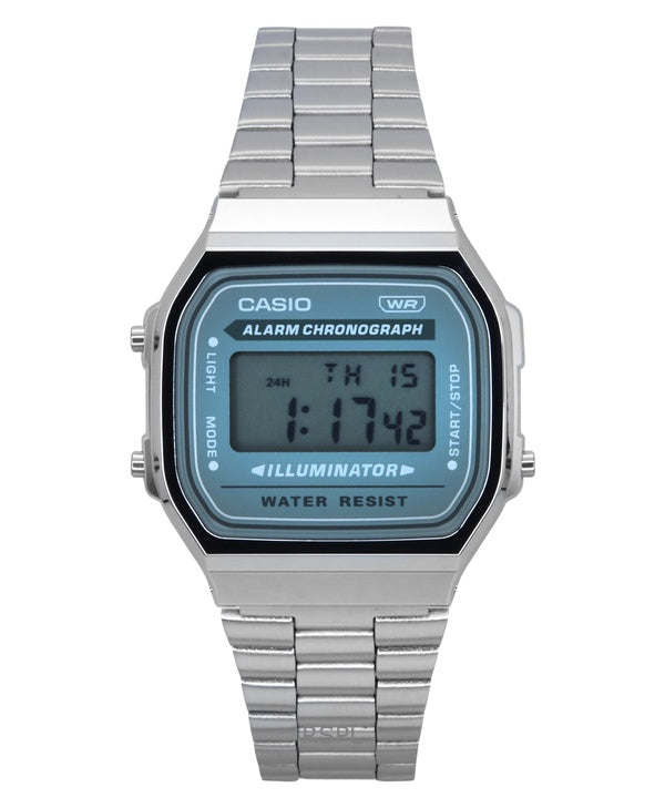 Casio Vintage Digital Stainless Steel Bracelet Quartz A168WA-3A Mens Watch