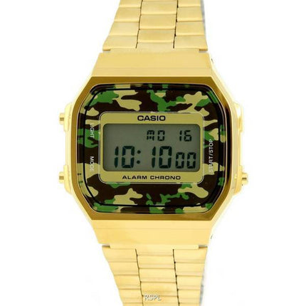 Casio Vintage Gold Tone Stainless Steel Multicolor Dial Quartz A168WEGC-3D.G A168WEGC-3D Unisex Watch