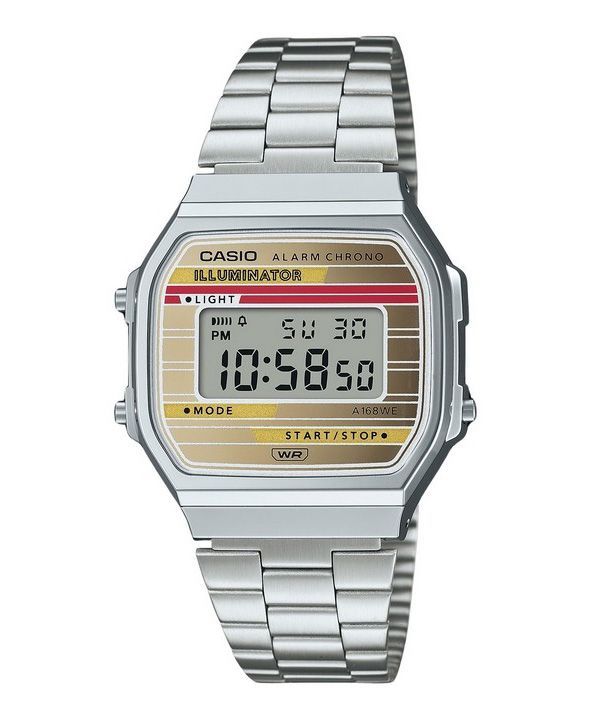 Casio Vintage Heritage Colors Stainless Steel Multicolor Dial Quartz A168WEHA-9A Unisex Watch