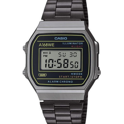 Casio Vintage Heritage Colors Stainless Steel Black Dial Quartz A168WEHB-1A Unisex Watch