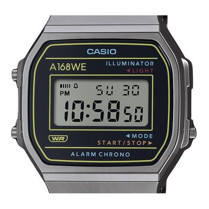 Casio Vintage Heritage Colors Stainless Steel Black Dial Quartz A168WEHB-1A Unisex Watch