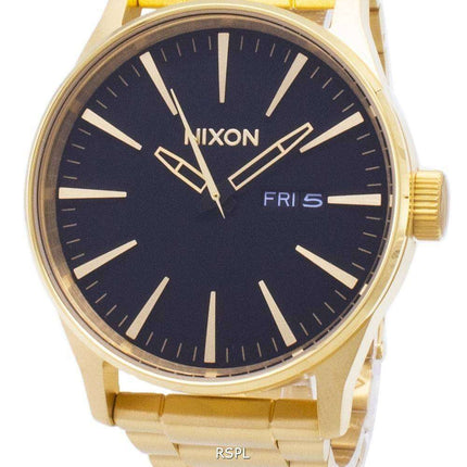 Nixon Sentry SS Gold Tone Black Dial A356-510-00 Mens Watch