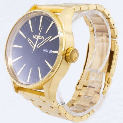 Nixon Sentry SS Gold Tone Black Dial A356-510-00 Mens Watch