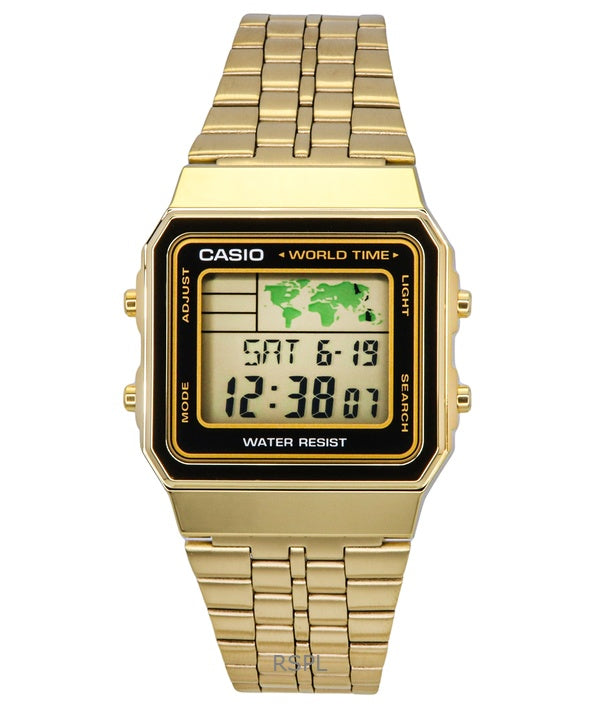 Casio Digital Stainless Steel World Time A500WGA-1DF A500WGA-1 Mens Watch