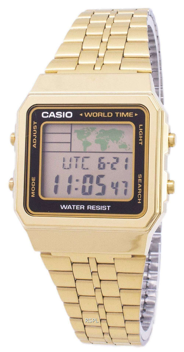 Casio Digital Stainless Steel World Time A500WGA-1DF A500WGA-1 Mens Watch