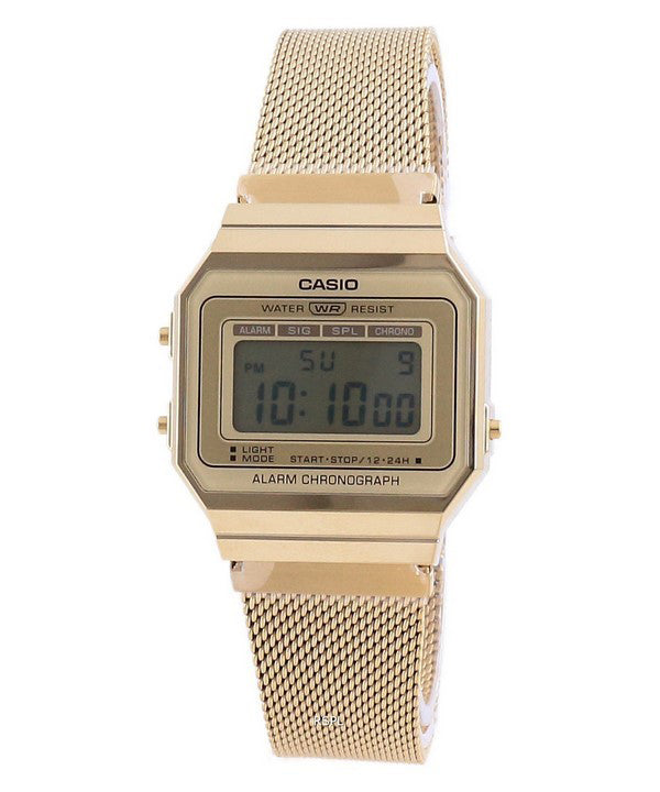 Casio Youth Vintage Gold Tone Stainless Steel Digital A700WMG-9A Unisex Watch