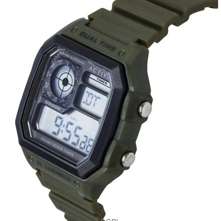 Invicta Activa Digital Green Polyurethane Strap Black Dial Quartz ACW1299-002 Men's Watch