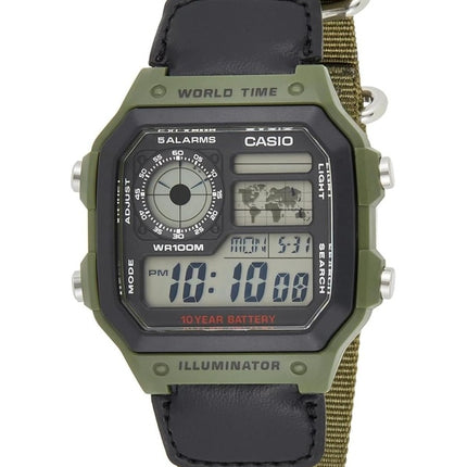 Casio World Time Alarm Digital AE-1200WHB-3BV Men's Watch