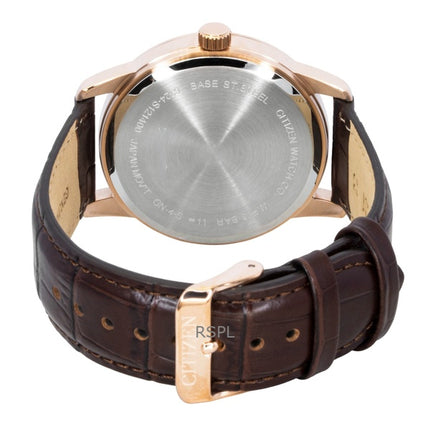 Citizen Moonphase Brown Leather Silver Dial Quartz AK5003-05A Men's Watch