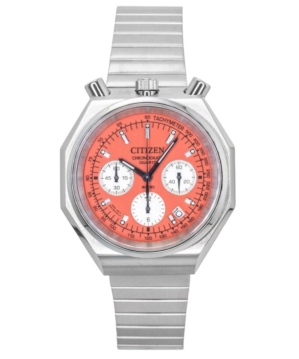 Citizen Bullhead Chronograph Stainless Steel Orange Dial Quartz AN3700-89Z Men's Watch