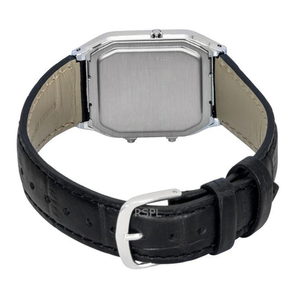 Casio Vintage Analog Digital Leather Strap Black Dial Quartz AQ-230EL-1A Unisex Watch