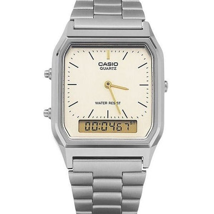 Casio Vintage Analog Digital Gray Ion Plated Quartz AQ-230GG-9A Men's Watch