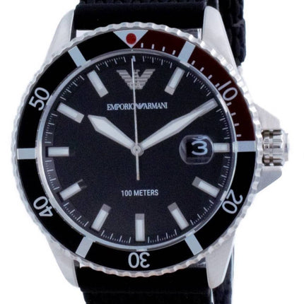Emporio Armani Black Dial Rubber Quartz AR11341 100M Men's Watch