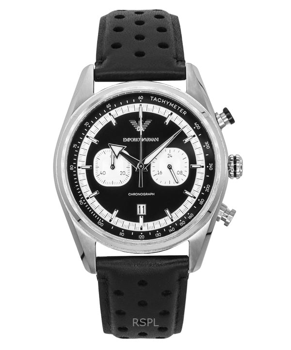 Emporio Armani Chronograph Leather Strap Black Dial Quartz AR11635 Men's Watch