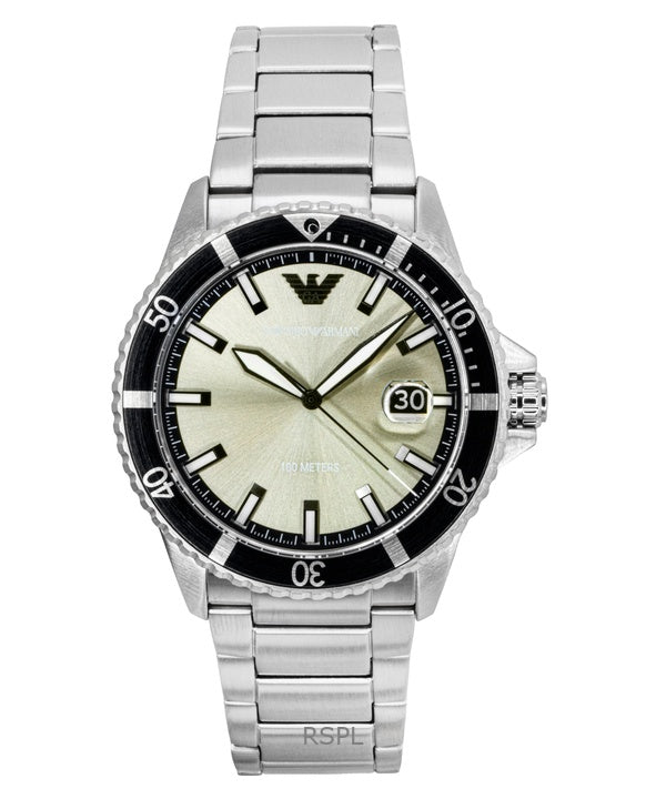 Emporio Armani World Explorer Stainless Steel Grey Dial Quartz AR11683 100M Men's Watch