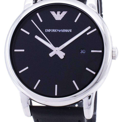 Emporio Armani Classic Black Dial Black Leather AR1692 Mens Watch