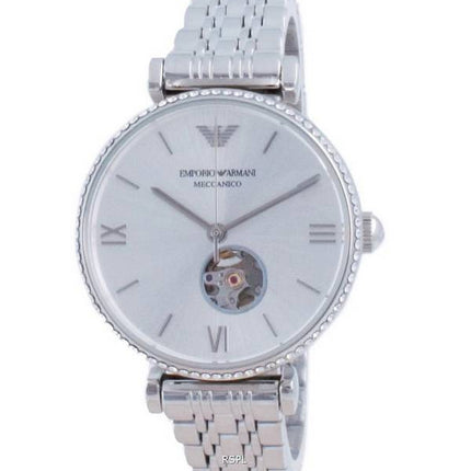 Emporio Armani Gianni T-Bar Open Heart Diamond Accents Automatic AR60022 Womens Watch