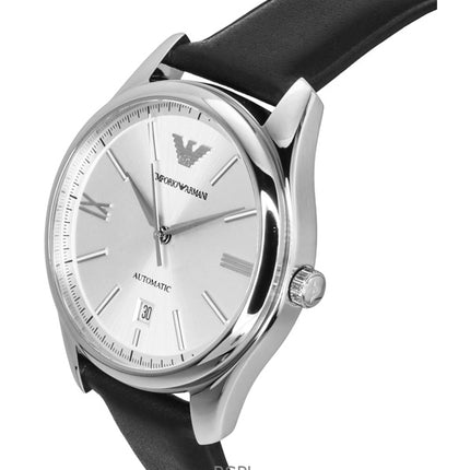 Emporio Armani Leather Strap Silver Dial Automatic AR60077 Men's Watch