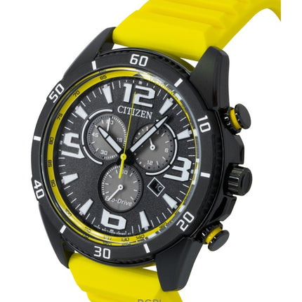 Citizen Brycen Chronograph Silicone Strap Black Dial Eco-Drive AT2585-08E 100M Men's Watch