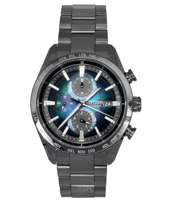 Citizen Attesa Radio-Controlled Chronograph Super Titanium Multicolor Dial Eco- Drive AT8286-65E 100M Men's Watch