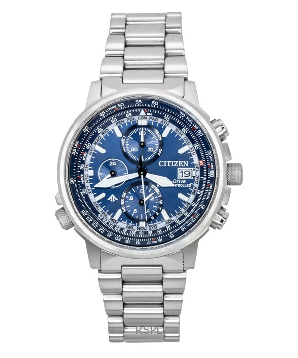 Citizen Promaster Sky Eco-Drive Chronograph Stainless Steel Blue Dial Diver's AT8300-58L 200M Men's Watch