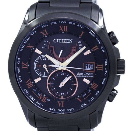 Citizen Eco-Drive Radio Controlled Perpetual Calendar World Time AT9085-53E Men's Watch