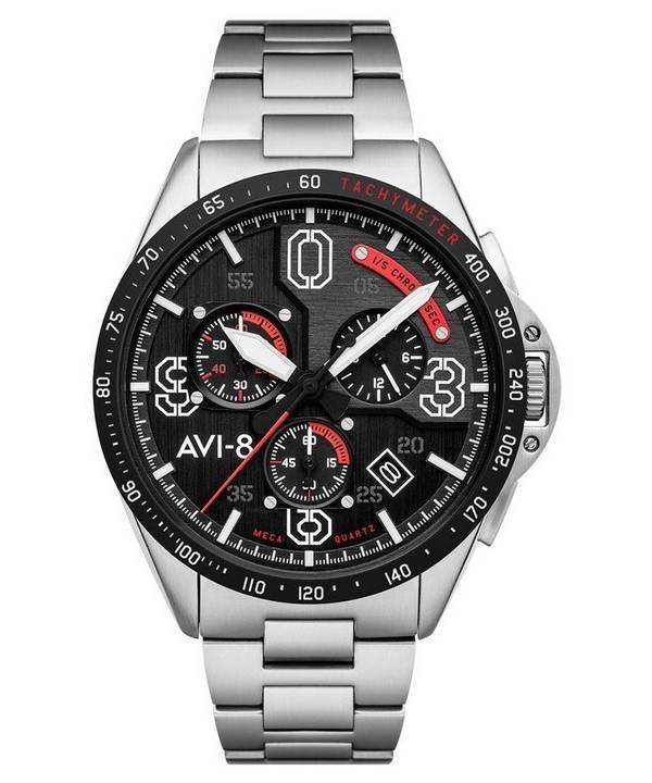 AVI-8 P-51 Mustang Legion Blakeslee Pilot Chronograph Black Dial Quartz AV-4077-11 Mens Watch