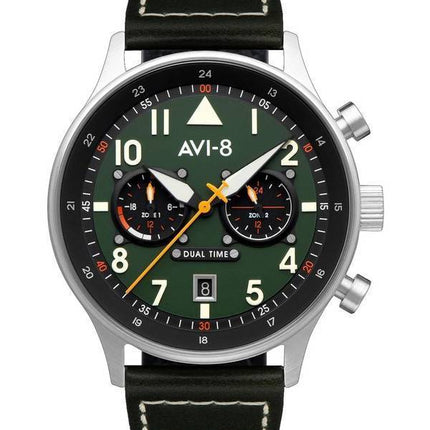 AVI-8 Hawker Hurricane Carey Dual Time Merville Green Dial Quartz AV-4088-02 Men's Watch