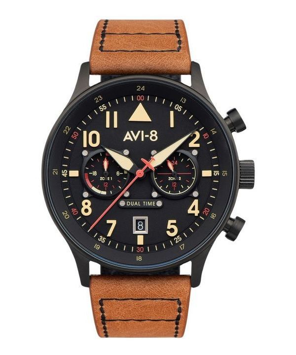 AVI-8 Hawker Hurricane Carey Dual Time Debden Black Dial Quartz AV-4088-03 Men's Watch