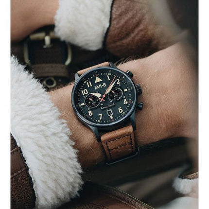 AVI-8 Hawker Hurricane Carey Dual Time Debden Black Dial Quartz AV-4088-03 Men's Watch