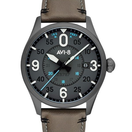 AVI-8 Spitfire Smith Salisbury Leather Strap Grey Dial Automatic AV-4090-04 Men's Watch