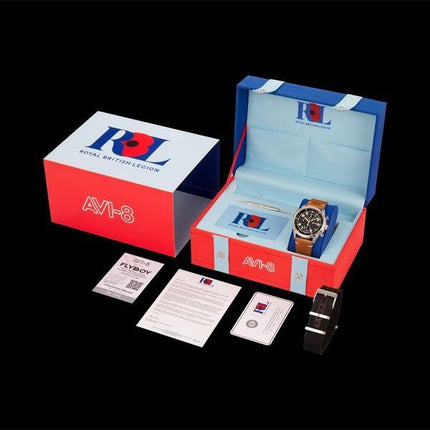 AVI-8 Flyboy Royal British Legion Tri-Service Limited Edition Quartz AV-4102-RBL-01 Men's Watch With Extra Strap