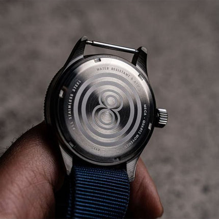 AVI-8 Flyboy Airmaster Sector Meca-Quartz Navy Blue And Red Dial AV-4112-04 Mens Watch