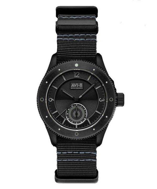 AVI-8 Flyboy Airmaster Sector Meca-Quartz Jet Black Nylon Strap Black Dial AV-4112-05 Men's Watch