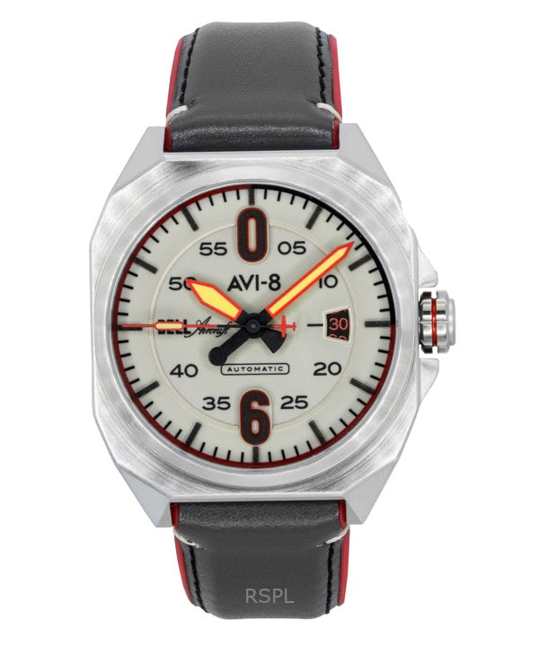 AVI-8 Bell X-1 Machbuster Desert Khaki Leather Strap Light Grey Dial Automatic AV-4115-07 Men's Watch