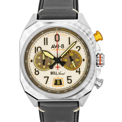 AVI-8 Bell X-1 Machbuster Chronograph Camel Brown Strap Cream Dial Quartz AV-4118-03 Men's Watch