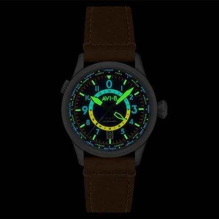 AVI-8 Flyboy Wingman Worldtimer GMT Atlantic Blue Dial Automatic AV-4120-01 Men's Watch With Extra Strap