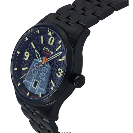 AVI-8 Flyboy Capcom 1942 Automatic Pixel Limited Edition Midnight Ace Black Dial AV-4121-33 Men's Watch With Extra Strap