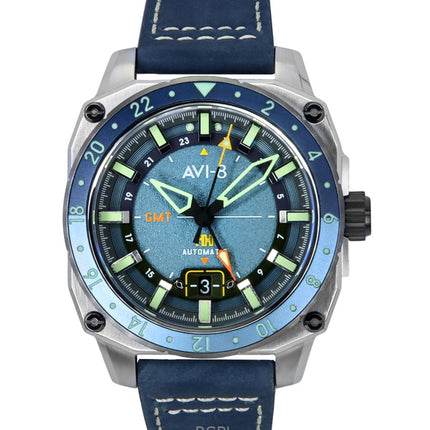 AVI-8 Hawker Hunter Atlas GMT Retro Blue Dial Automatic AV-4122-05 Men's Watch